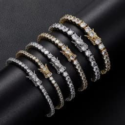 S925 Sterling Silver D VVS Moissanite Tennis Bracelet Passes Diamond Sparkling Test Solid Jewelry Wedding Women Gift