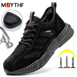 Summer Breathable Work Safety Shoes Work Steel Toe Shoes Anti Smashing Anti Stabbing Indestructible Shoes Protection Boots Men