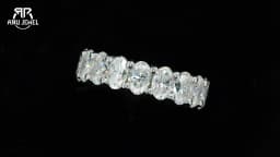 AnuJewel 0.5ct Oval Cut Moissanite Wedding Bands 925 Sterling Silver Lab Created Diamond Half Eternity Rings Jewelry Wholesale