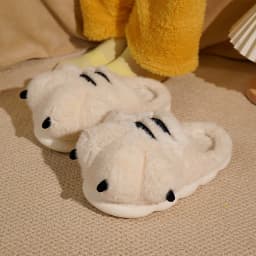 Cute Cartoon Fluffy Slippers For Women Men Winter Warm Shoes Soft Plush Big Paw Anti-slip Couples Indoor Home Cotton Slipper