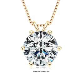 RAPRGOLD Certified 0.5-5ct Moissanite Pendant Necklaces S925 Sterling Silver Solitaire Necklace Chains For Women Jewellry Gifts