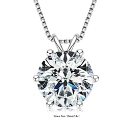 RAPRGOLD Certified 0.5-5ct Moissanite Pendant Necklaces S925 Sterling Silver Solitaire Necklace Chains For Women Jewellry Gifts