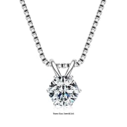 RAPRGOLD Certified 0.5-5ct Moissanite Pendant Necklaces S925 Sterling Silver Solitaire Necklace Chains For Women Jewellry Gifts