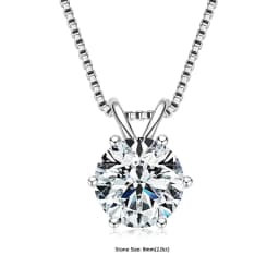 RAPRGOLD Certified 0.5-5ct Moissanite Pendant Necklaces S925 Sterling Silver Solitaire Necklace Chains For Women Jewellry Gifts