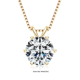 RAPRGOLD Certified 0.5-5ct Moissanite Pendant Necklaces S925 Sterling Silver Solitaire Necklace Chains For Women Jewellry Gifts