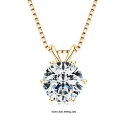 RAPRGOLD Certified 0.5-5ct Moissanite Pendant Necklaces S925 Sterling Silver Solitaire Necklace Chains For Women Jewellry Gifts