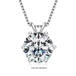 RAPRGOLD Certified 0.5-5ct Moissanite Pendant Necklaces S925 Sterling Silver Solitaire Necklace Chains For Women Jewellry Gifts
