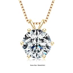 RAPRGOLD Certified 0.5-5ct Moissanite Pendant Necklaces S925 Sterling Silver Solitaire Necklace Chains For Women Jewellry Gifts