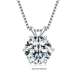 RAPRGOLD Certified 0.5-5ct Moissanite Pendant Necklaces S925 Sterling Silver Solitaire Necklace Chains For Women Jewellry Gifts