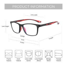 ZENOTTIC New Arrivals Square Sport Reading Glasses Anti Blue Light Blocking Readers Fashion Lightweight Eyeglasses for Men Women