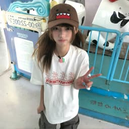 Karrram Japanese Y2k Letter Print T-shirt 2000s Aesthetics Oversized Tops Vintage Harajuku Short Sleeve Tee Shirt American Retro