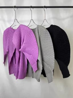 Miyake Pleated Solid Color Jacket 2025 Spring New Large Dragon Scale Casual Commuter Large Size Loose Tops