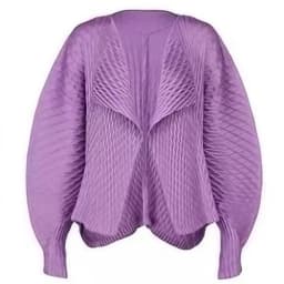 Miyake Pleated Solid Color Jacket 2025 Spring New Large Dragon Scale Casual Commuter Large Size Loose Tops