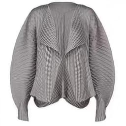 Miyake Pleated Solid Color Jacket 2025 Spring New Large Dragon Scale Casual Commuter Large Size Loose Tops