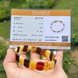 Yoowei Baltic Medical Amber Bracelet for Unisex Original Handmade Fashion Diy Healing Yellow Amber Jewelry Accessories Wholesale