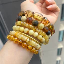 Yoowei Baltic Medical Amber Bracelet for Unisex Original Handmade Fashion Diy Healing Yellow Amber Jewelry Accessories Wholesale