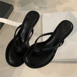 Eilyken Fashion Round Clip Toe Thin Low Heels Women Slippers Outdoor Casual Sandals 2026 New Summer Flip Flops Shoes