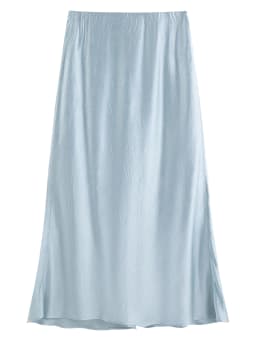 FSLE Wool Acetate Trumpet Skirt Women Elastic Waist Pearlescent Drape Elegant Long Elegant Style Spring 2026 Simple