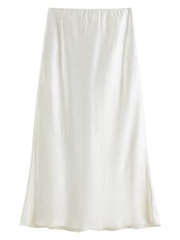 FSLE Wool Acetate Trumpet Skirt Women Elastic Waist Pearlescent Drape Elegant Long Elegant Style Spring 2026 Simple