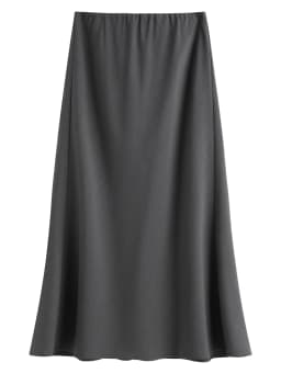 FSLE Wool Acetate Trumpet Skirt Women Elastic Waist Pearlescent Drape Elegant Long Elegant Style Spring 2026 Simple