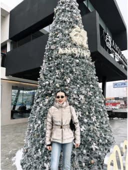 ETJ 2025 Women's Winter New Collection Y2K Golden Luster Pressure-sensitive Rubber quilted hooded Windproof and warm Jacket