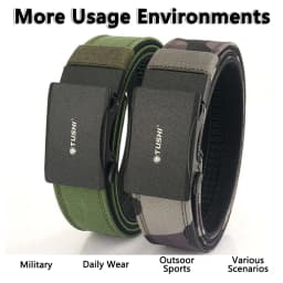 TUSHI Brand 3.8 Wide Thickened Gun Hanging Double-Layer Nylon Cloth Belt Versatile Outdoor Tactical Automatic Buckle Men's Belt