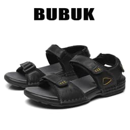 Bubuk Men's First-Layer Cowhide Sandals, Summer Outdoor Beach Shoes, Adjustable Design, with Arch Support, Stylish Breathable Casual Men's Shoes, Suitable for Travel, Hiking, and Commuting