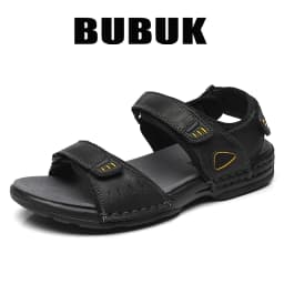 Bubuk Men's First-Layer Cowhide Sandals, Summer Outdoor Beach Shoes, Adjustable Design, with Arch Support, Stylish Breathable Casual Men's Shoes, Suitable for Travel, Hiking, and Commuting