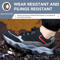 Rotary Buckle Work Boots Indestructible Safety Shoes Men Steel Toe Shoes Puncture-Proof Sneakers Non Slip Work Protective Shoes