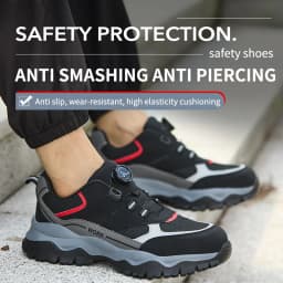 Rotary Buckle Work Boots Indestructible Safety Shoes Men Steel Toe Shoes Puncture-Proof Sneakers Non Slip Work Protective Shoes