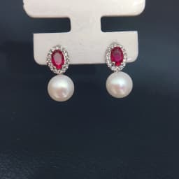 ZHBORUINI Natural Freshwater Pearl Earrings 8-8.5mm Elliptical Inlay Retro Minimalist Style Jewelry Suitable for Daily Wear 