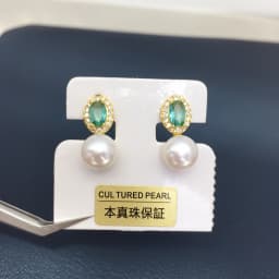 ZHBORUINI Natural Freshwater Pearl Earrings 8-8.5mm Elliptical Inlay Retro Minimalist Style Jewelry Suitable for Daily Wear 