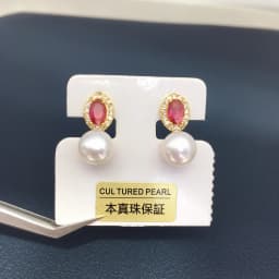 ZHBORUINI Natural Freshwater Pearl Earrings 8-8.5mm Elliptical Inlay Retro Minimalist Style Jewelry Suitable for Daily Wear 
