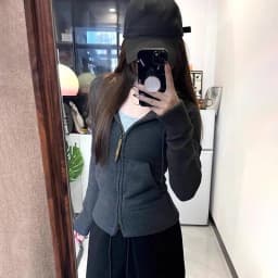 Korean Stretch Slimming Hooded Cardigan Women Retro Versatile Double Zip Up Hoodies Jacket Autumn Casual Warm Knitted Cardigans