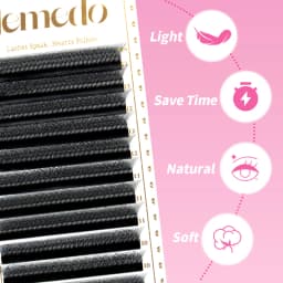 JEMEDO 5D 0.07mm Lash Extensions W-Shape Eyelash Extensions Natural Premade Volume Fans C/D/M Curl Lashes For Beauty Eye Makeup