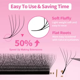 JEMEDO 5D 0.07mm Lash Extensions W-Shape Eyelash Extensions Natural Premade Volume Fans C/D/M Curl Lashes For Beauty Eye Makeup