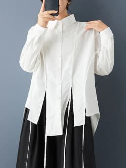 Asymmetrical Oversized White Vintage Shirt Women New Long Sleeve Loose Casual Korean Blouse Tops Clothing Spring Autumn 2026