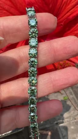 KNOBSPIN D VVS Original Green Moissanite Tennis Bracelets for Women Men Lab Diamond with GRA Wedding Jewelry 925 Sliver Bracelet