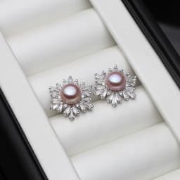 Real Silver 925 Pearl Earrings Woman,Elegant White Natural Freshwater Jewelry Pearl Earring Wife Mother Birthday Gift Pink