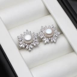 Real Silver 925 Pearl Earrings Woman,Elegant White Natural Freshwater Jewelry Pearl Earring Wife Mother Birthday Gift Pink