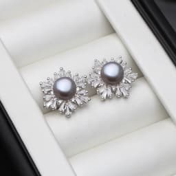 Real Silver 925 Pearl Earrings Woman,Elegant White Natural Freshwater Jewelry Pearl Earring Wife Mother Birthday Gift Pink