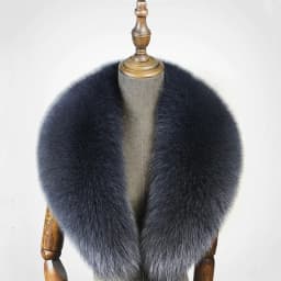 Fox Fur Collar 100% Real Fox Fur Scarf Winter Women Natural Fur Gray Collar Large Size Neck Warmer Fur Scarf Shawls