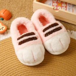 Ins Cat Paw Slippers Adults Winter Flip Flops Men Warm Fur Slides Fluffy Kitten Fuzzy House Shoes Unisex Animal Claw Slipper Man