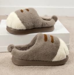 Ins Cat Paw Slippers Adults Winter Flip Flops Men Warm Fur Slides Fluffy Kitten Fuzzy House Shoes Unisex Animal Claw Slipper Man