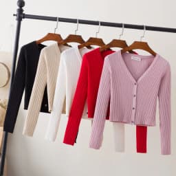 Cardigan Female Black Cropped Korean Style Knitted Sweater Long Sleeve Top Sweaters Knit Ladies Women's Coat Spring 2025 Blouses
