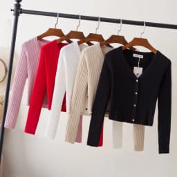Cardigan Female Black Cropped Korean Style Knitted Sweater Long Sleeve Top Sweaters Knit Ladies Women's Coat Spring 2025 Blouses