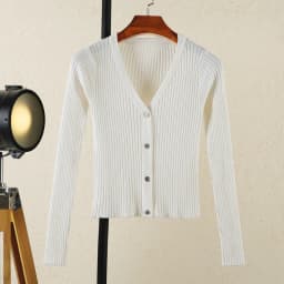 Cardigan Female Black Cropped Korean Style Knitted Sweater Long Sleeve Top Sweaters Knit Ladies Women's Coat Spring 2025 Blouses