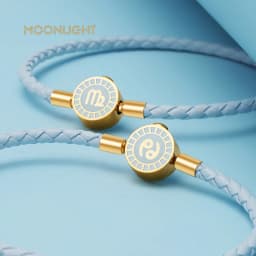 MOONLIGHT 12 Constellation Charm Bracelet Braided Leather Bracelet Leo Aries Gemini Taurus Libra Couple Accessories Jewelry Gift