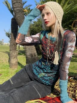 Print Y2k Accessories Crop Top Women Clothes Long Sleeves Graphic T Shirt O-neck Gothic Aesthetic Tshirt Pullover Ropa De Mujer