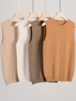 2024 New Women O-neck Sleeveless Sweater 100% Merino Wool Pullover Waistcoat Cashmere Knitwear Spring Summer Autumn Casual Vest